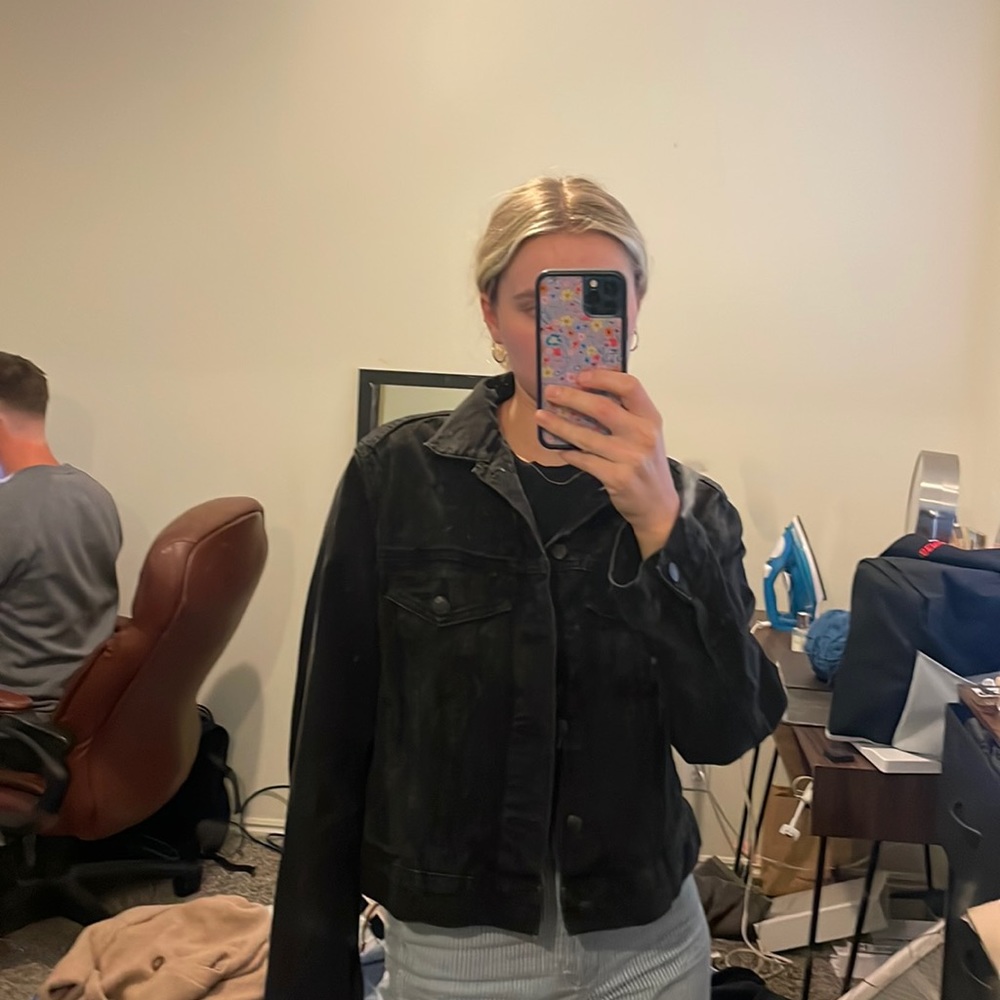Vintage Style Cropped Oversized Jean Jacket